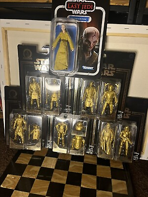 #ad Star Wars Gold Commemorative Edition Action Figures Yoda R2d2 Lot Plus Snoke. $49.98