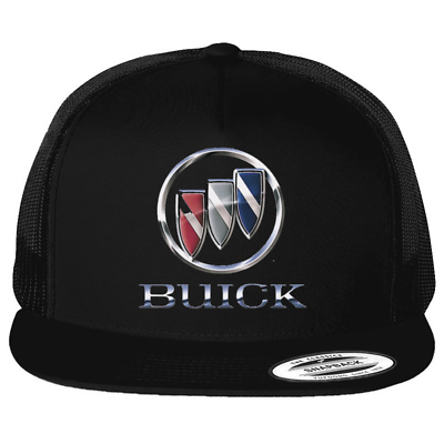 #ad Buick Riviera Car Logo Emblem Printed on Black Hat Flat Bill Yupoong Trucker Cap $22.99