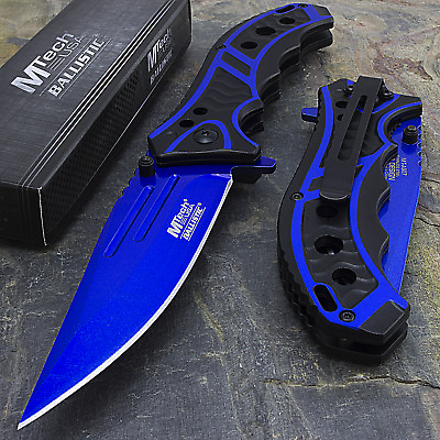#ad MTECH USA 8.25quot; BLUE SPRING ASSISTED TACTICAL FOLDING POCKET KNIFE Assist Open $9.95