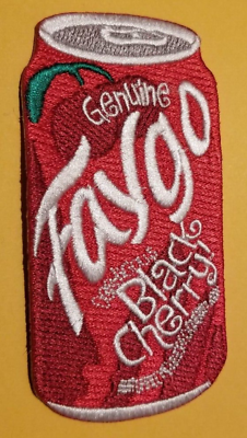#ad Genuine Faygo Black Cherry Soda Made Michigan Embroidered Patch approx. 2 x3.75quot; $7.62