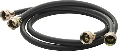 #ad Washing Machine Water Hoses 4 Foot Hot Cold Black Rubber 2 pack $15.99