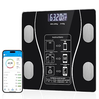 #ad Body Weight Scale Digital Scale Body Composition Analyzer Sync LCD Display 400lb $12.89