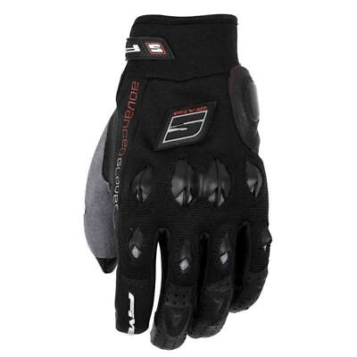 #ad Five Stunt Black Textile Ladies Women Motorcycle Bike Glove Knuckle Guard M GBP 39.99