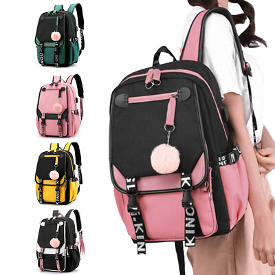 #ad Women Girls Oxford Backpack 17quot; School Bag Waterproof Bookbag Travel Rucksack $19.53