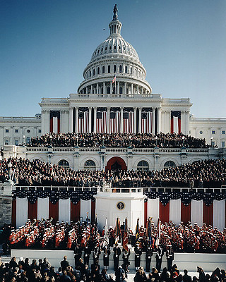 #ad President Bill Clinton takes the Oath of Office 1993 Inauguration Photo Print $9.99