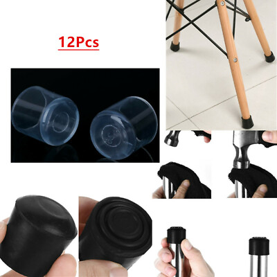 #ad 12x Round Shape Silicone Table Chair Leg Tips Caps for Indoor Home Office $6.16