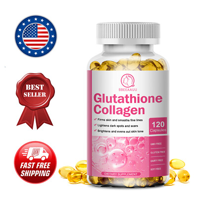 #ad 120 Capsules Collagen Glutathione Pills Whitening Skin Bleaching Lightening $13.42