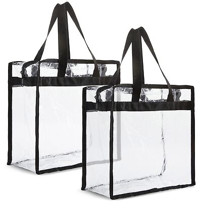 #ad 2 Pack Stadium Approved Clear Tote Bags with Handles for Beach Concert 12x6x12quot; $13.99