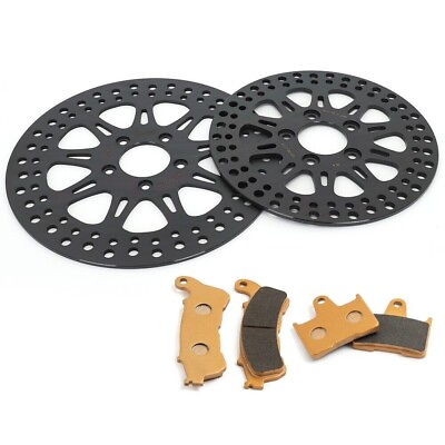 #ad Front Rear Brake Rotors Pads for Harley Sportster XL 883 1200 Iron 48 72 2014 23 $142.49