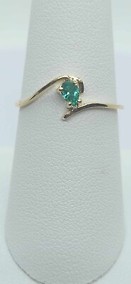 #ad Natural Womens Colombian Emerald Ring 18K Yellow GoldSz 7.5 $468.34