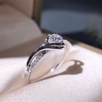 #ad Elegant Round Cut Cubic Zircon Rings Women 925 Silver Jewelry Gift Sz 6 10 C $2.74