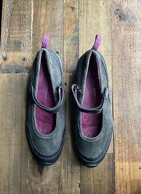 #ad JAMBU Formosa Black Gray Leather Suede Mary Jane Shoes Size 8 M $23.00