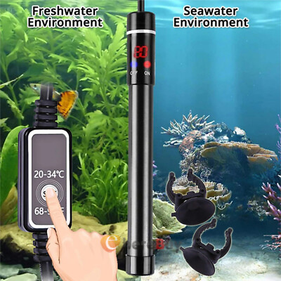 #ad US Aquarium Water Heater 500W Submersible Fish Tank Thermostat Heating $28.19