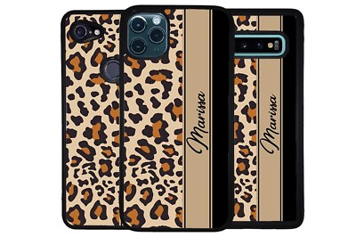 #ad Brown and Black Leopard Skin Personalized Phone Case for Apple Samsung LG Google $24.99