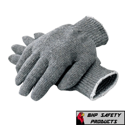#ad 300 PAIR GRAY STRING KNIT WORK GLOVES 60% COTTON 40% POLYESTER NEW GREY CASE LOT $148.25