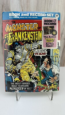 #ad The Monster of Frankenstein Power Book and Record Set PR 14 Horror 1974 45 RPM $84.95