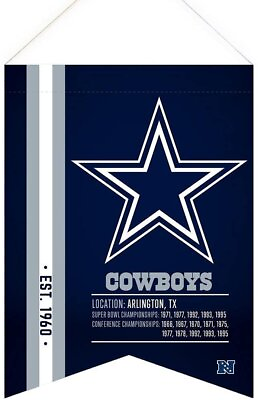 #ad Dallas Cowboys 18 x 24 Inch Scroll Flag Banner Premium Quality Soft Felt $24.79