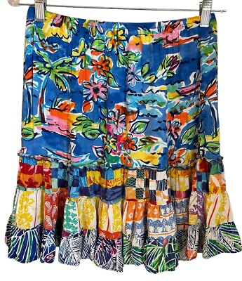 #ad Jams World Tropical Breeze Mixed Print Ruffle Skirt Size M $34.00