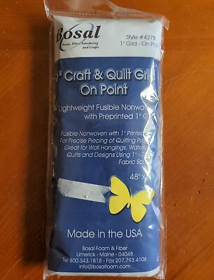 #ad Bosal 1quot; Craft amp; Quilt Grid On PointLightweight Fusible Nonwoven with... $5.00