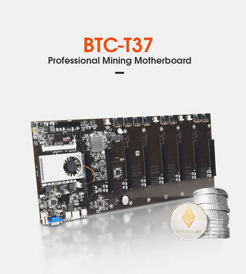 #ad Riserless BTC T37 mining motherboard 8 GPU Bitcoin Crypto Etherum Mining Support $89.99