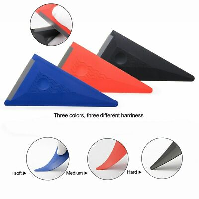 #ad 3 PCS Triangle Edge Squeegee Window Tinting Tool Rubberized Blade Water Squeegee $13.99