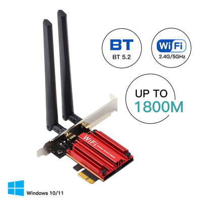 #ad WiFi 6 PCIe WiFi Card for Desktop AX1800 Bluetooth 5.2 WPA3 802.11ax Dual Band $17.99
