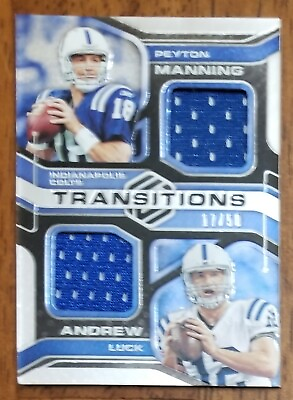 #ad 2019 Panini Elements Peyton Manning Andrew Luck #TM IC Transitions Materials 50 $50.00