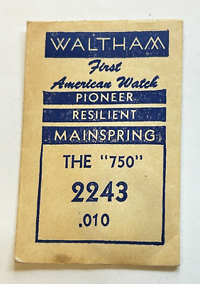 #ad WALTHAM PIONEER RESILIENT Watch Replacement Mainspring 2243 THE quot;750quot; .010 $12.00