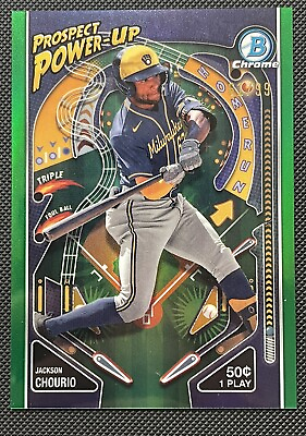 #ad #ad 2024 Bowman Jackson Chourio Prospect Power Up Green 99 PP 6 Brewers $50.00