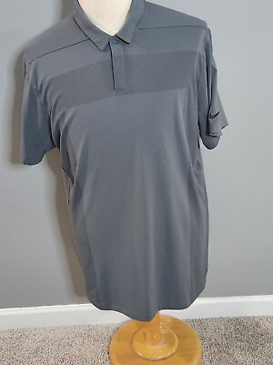 #ad Nike Polo Shirt Mens Short Sleeve Dri Fit Dark Gray Golf Zonal Cooling Size XL $25.99