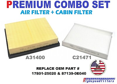 #ad COMBO SET ENGINE AIR FILTER CABIN AIR FILTER FOR NEW AVALON CAMRY RAV4 ES350 $22.98