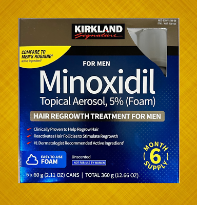 #ad Kirkland Hair Regrowth Treatment 5% Minoxidil Foam for Men 6 Months Supply 04 25 $69.98