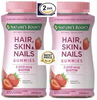 #ad HAIR SKIN amp; NAILS Biotin with Vitamin C and E 240 Gummies 2x120 Free Shipping $22.90
