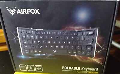 #ad NEW AIRFOX FOLDABLE BLUETOOTH RECHARGEABLE KEYBOARD*LIST $55 NOW $25*SEE PHOTOS* $21.50