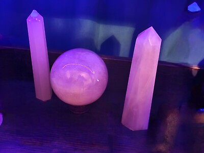 #ad rose quartz crystal sphere towers lot $150.00