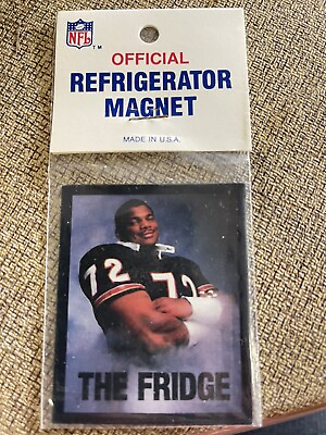 #ad Vintage NFL Chicago Bears William Perry “The Fridge” Refrigerator Magnet Sealed $8.99