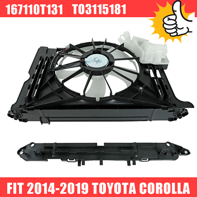#ad Fit 2014 2015 2016 2019 Toyota Corolla SE LE XSE Radiator Condenser Cooling Fan $71.29