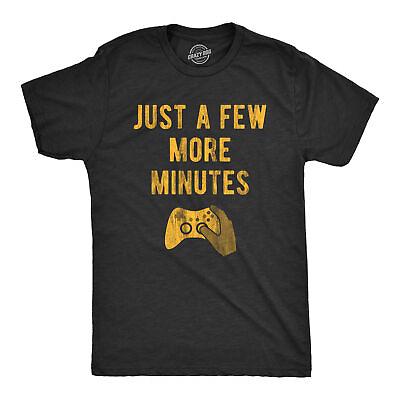 Mens Just A Few More Minutes T Shirt Funny Video Gaming Graphic Tee Gift for $19.79