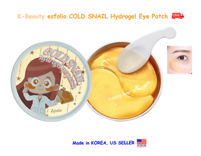 #ad esfolio Gold Snail Eye Pads K BEAUTY 60 PC Snail Hydro Moisturizing Eye Patch $17.97
