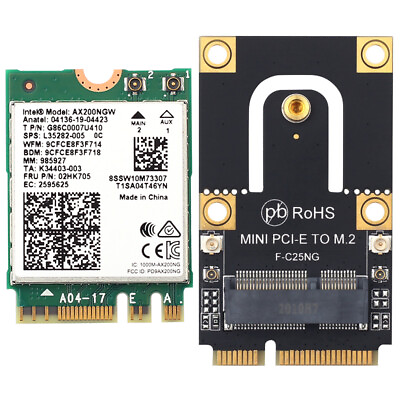 #ad #ad 3000Mbps Mini PCI E WiFi 6 Card 802.11AX Intel AX200 wifi Bluetooth 5.1 Adapter $16.99