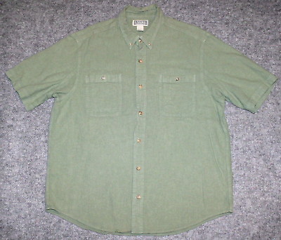 #ad DULUTH MEN#x27;S HEMP S S SHIRT 42501 Relaxed Fit Breathable Green sz XL Shirt $15.29