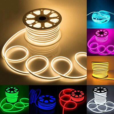#ad 12V 50ft LED Neon Strip Lights Waterproof IP67 for Boat Car Xmas Party Lighting $105.09