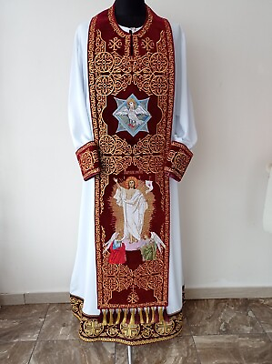 #ad Epitrachelion with full machine Embroidery for priest vestments and bishops $600.00