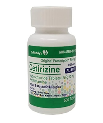 #ad Allergy Relief Cetirizine HCL 10 mg 500 Count Tablet 24 Hour Zyrtec Generic $15.89