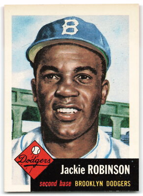 #ad 1991 Topps Archives 1953 #1 Jackie Robinson Bio black text Brooklyn Dodgers 3BA $2.49