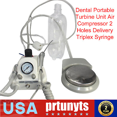 #ad Dental Portable Turbine Unit Air Compressor 2 Holes Delivery Triplex Syringe New $54.79
