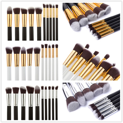 #ad 10Pcs Professional make up Brush Cosmetic Set Eyeshadow Foundation Beauty Blush $4.99