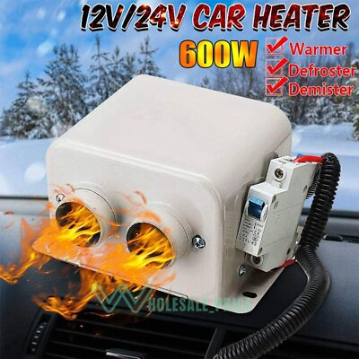 #ad 600W Car Heater Portable Electric Heating Fan Defogger Defroster Demister 12 24V $17.99