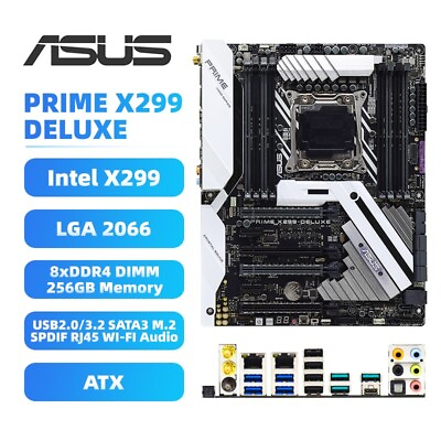 #ad ASUS PRIME X299 DELUXE Motherboard ATX Intel X299 LGA2066 DDR4 SATA3 SPDIF WIFI $230.00