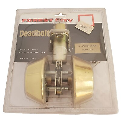 #ad New Forest City DOUBLE CYLINDER DEADBOLT 3 Key Door Business Polished Brass 90s $9.97
